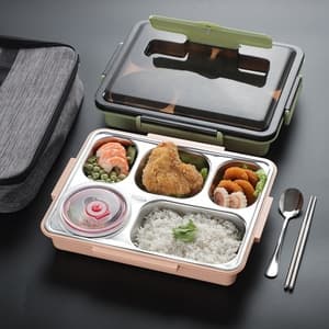 Dome for Kids Mens Luxury Tin with Mat with Lock with Chopsticks Metal Lunch Box Bento