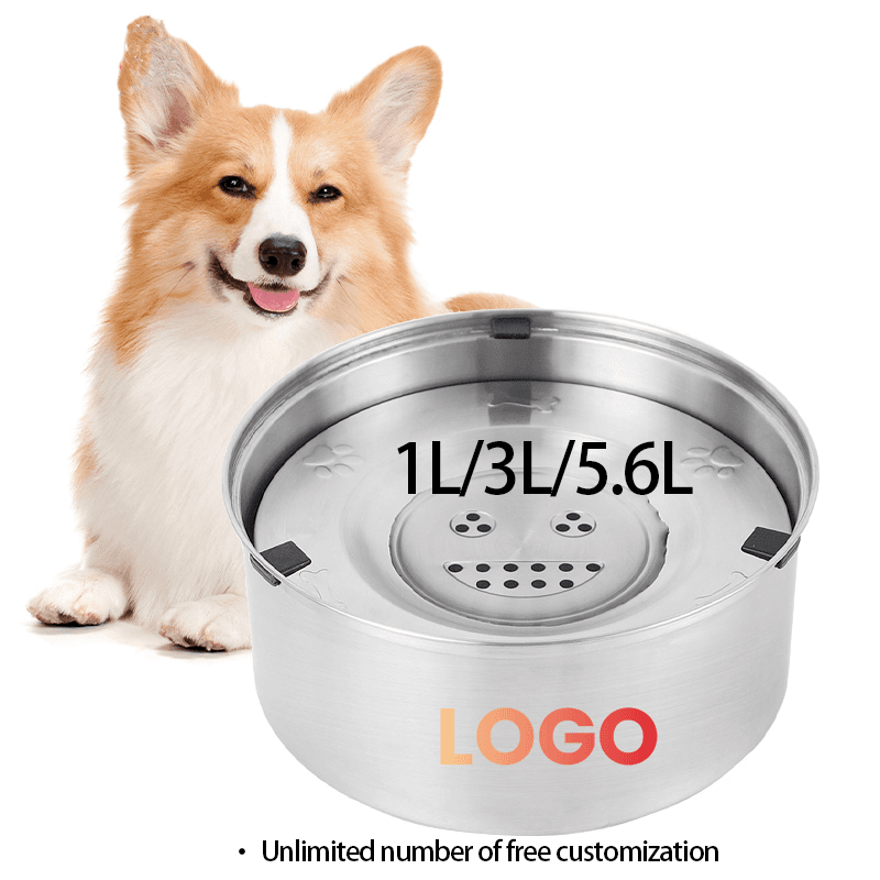 2025 New Stainless Steel Bowl 1L/3L/5.6L Anti-Spill Floating Dog Water Bowl Dogs No Stain Encourage Drinking