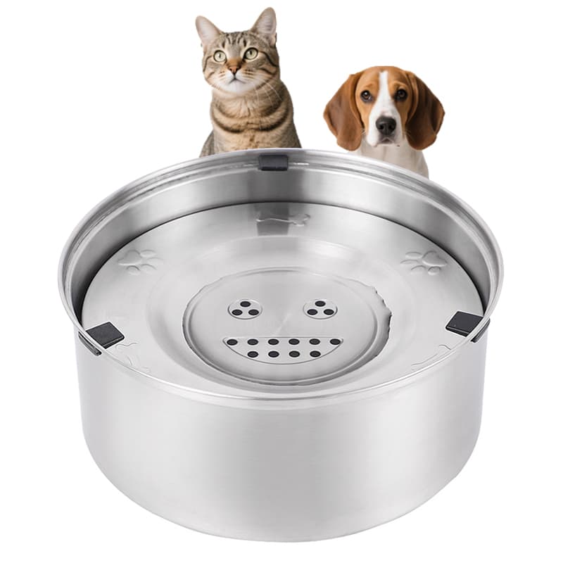 New Stainless Steel Dog Water Floating Bowl No Spill Water Bowls for Dogs Anti-Slip Pet Water Bowl Dispenser for Messy Drinkers