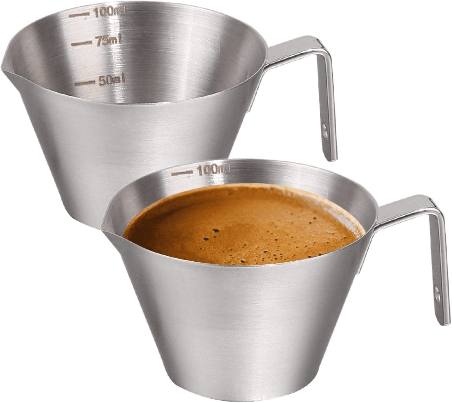 100ML Stainless Steel Coffee Measuring Cup with Scale Espresso Extractor Espresso Shot Cups Coffee Liquid Cup
