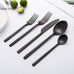 Knife Spoon Fork Knife Spoon Fork Set Gold Black Cutlery Set Silverware Stainless Steel Flatware Set
