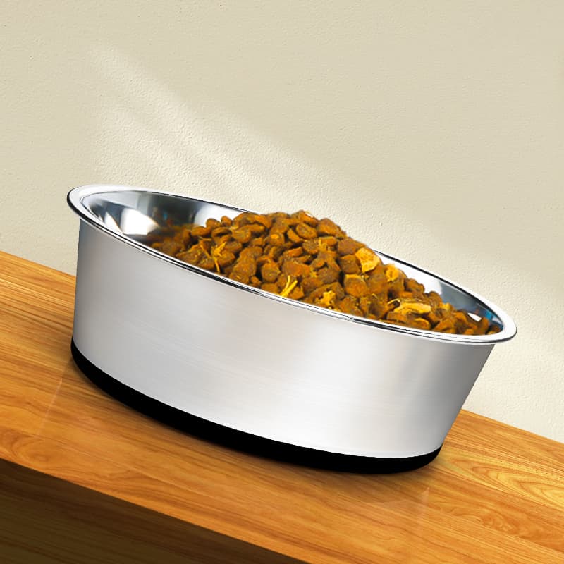Factory Direct 304 Stainless Steel Dog Bowl Custom Logo Heavy Duty Nonslip Silicone Pet Feeder Food Grade Large Pet Water Bowl