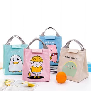 Lunch Bags Custom Logo Waterproof Children Cartoon Printed Lunch Cooler Bags For Food