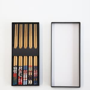 japanese chopsticks custom logo chopsticks 5 pairs packed in one box set