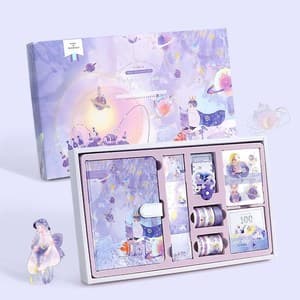 DIY Journaling Set Journal Beginner Set Scrapbook Journal Set with Washi Tapes Sticker for Girls