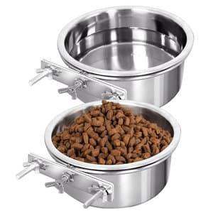Wholesale No Spill Dog Kennel Feeder Dish Stainless Steel Dog Bowl Pet Cage Hanging Dog Bowls For Food and Water
