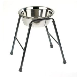 Vintage 100% Stainless Steel Dog Bowl With Black Solid Iron Stand Unique Design Custom Dog Bowl Wholesale Supplier from India