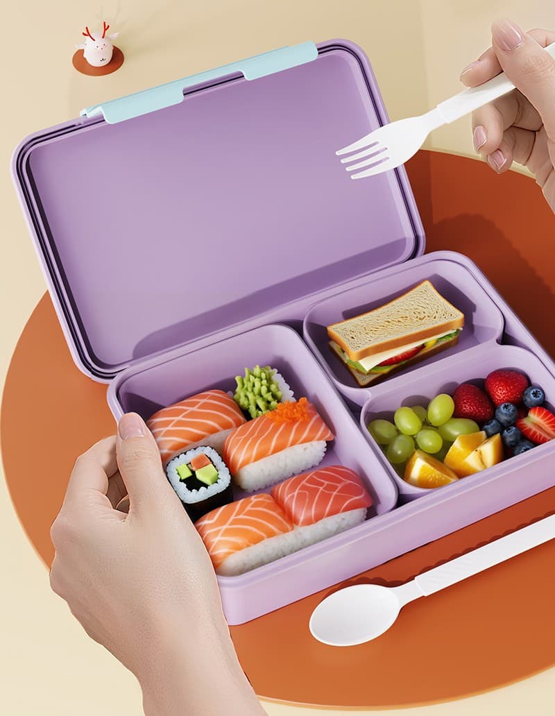 Lunch box with plastic insert